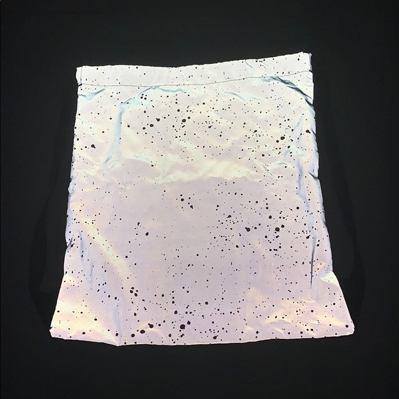 NWOT Miniso Reflective w/ Pink Splatter Backpack - Picture 4 of 9